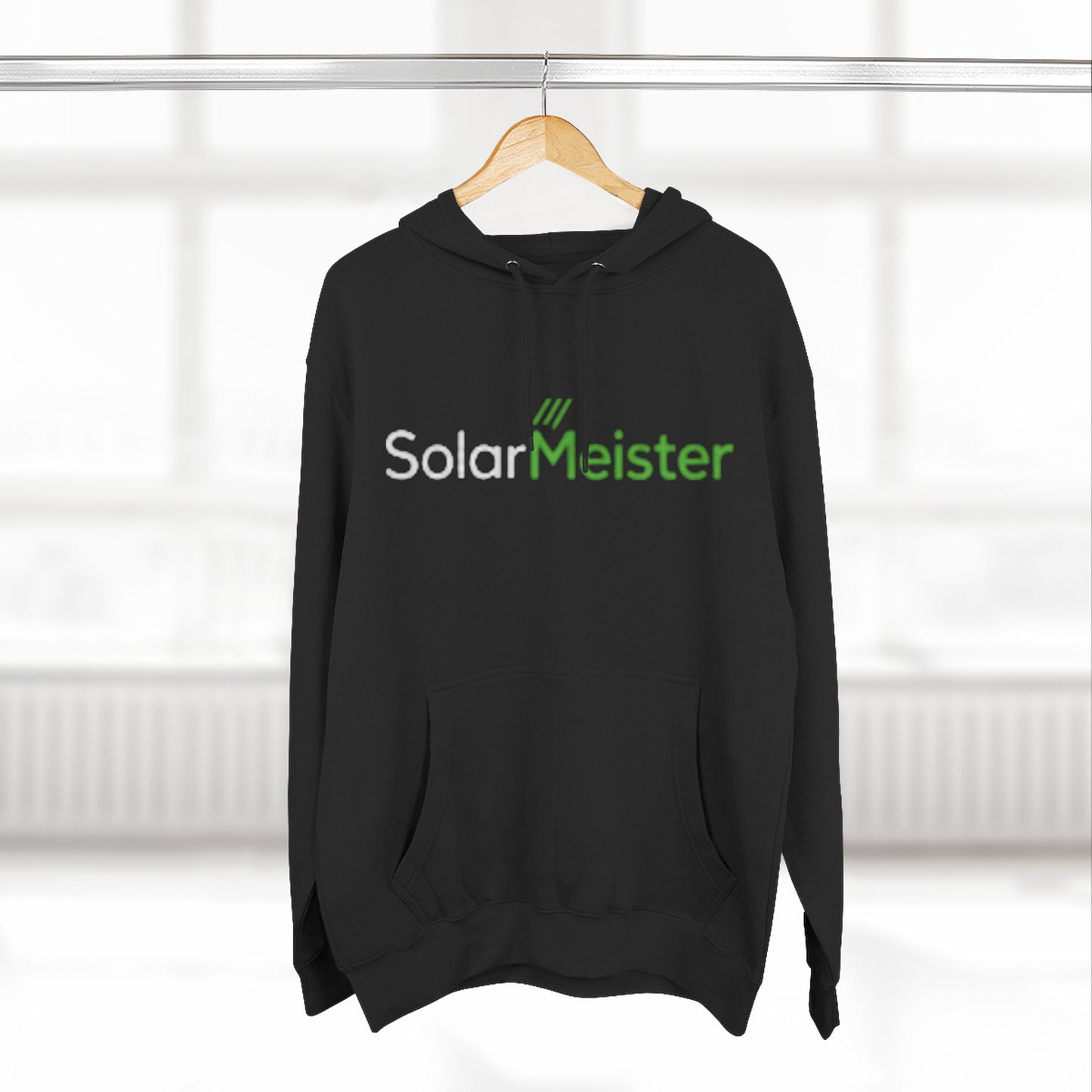 Meister Logo Hoodie — Minimalist White Fleece Pullover