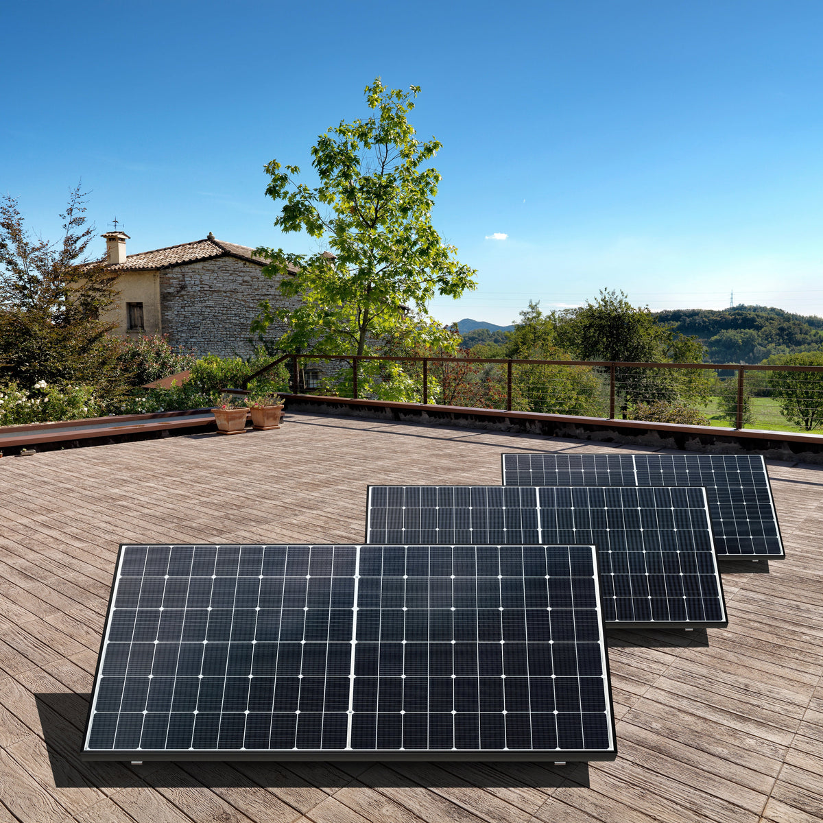 Basic Roof 1350 bifazial (Flachdach) - SolarMeister Balkonkraftwerk-Komplettset