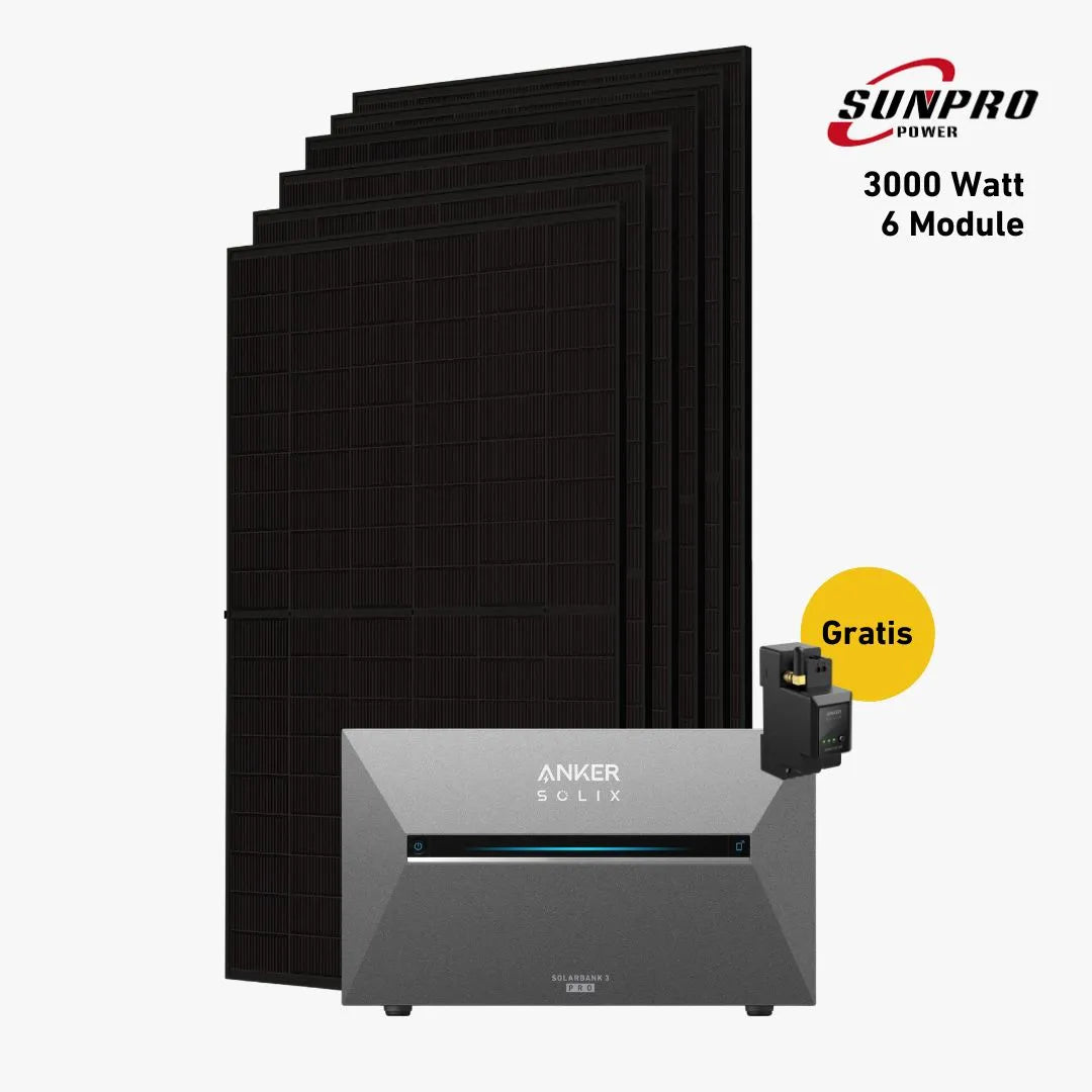 Max 3000 bifazial Pro mit Anker SOLIX Solarbank 3 E2700 Pro
