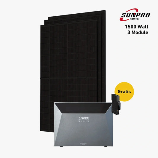 Max 1500 bifazial Pro mit Anker SOLIX Solarbank 4 E5000 Pro